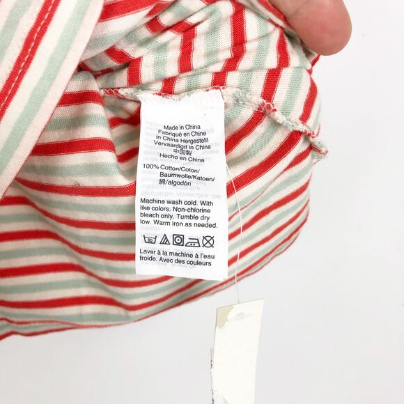 Madewell Womens Harley Muscle Tank Small Red Stripes Cotton Crew Neck Top NWT - Picture 6 of 6